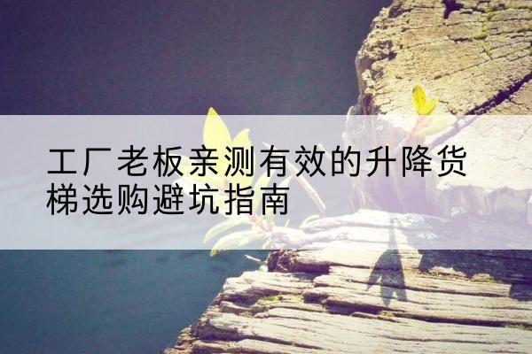 赫章升降货梯怎么选-工厂老板亲测有效的升降货梯选购避坑指南