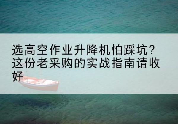 赫章高空作业升降机厂家推荐-选高空作业升降机怕踩坑？这份老采购的实战指南请收好